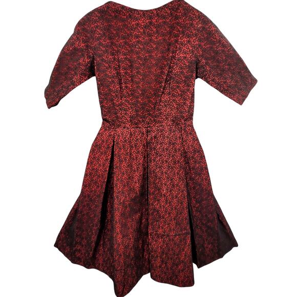 Vintage 60s Black Lace Fit Flare Cocktail Dress Retro Glam Classic Evening Look - Picture 1 of 12